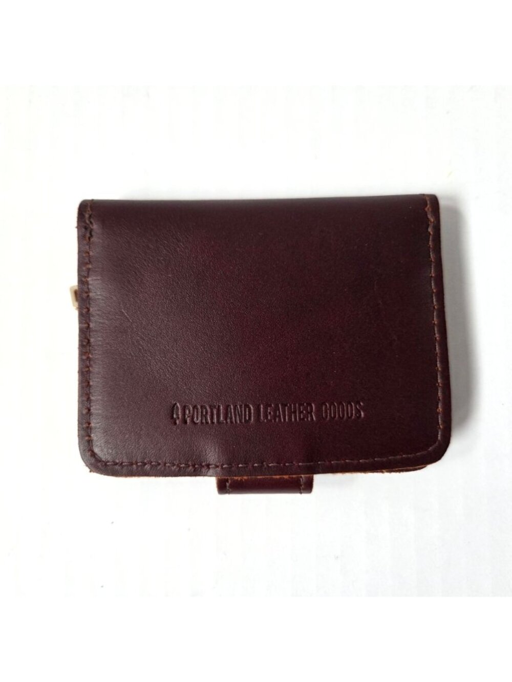 Portland Leather Goods Womens Smooth Brown Leather Mini Bifold Wallet - Picture 4 of 16